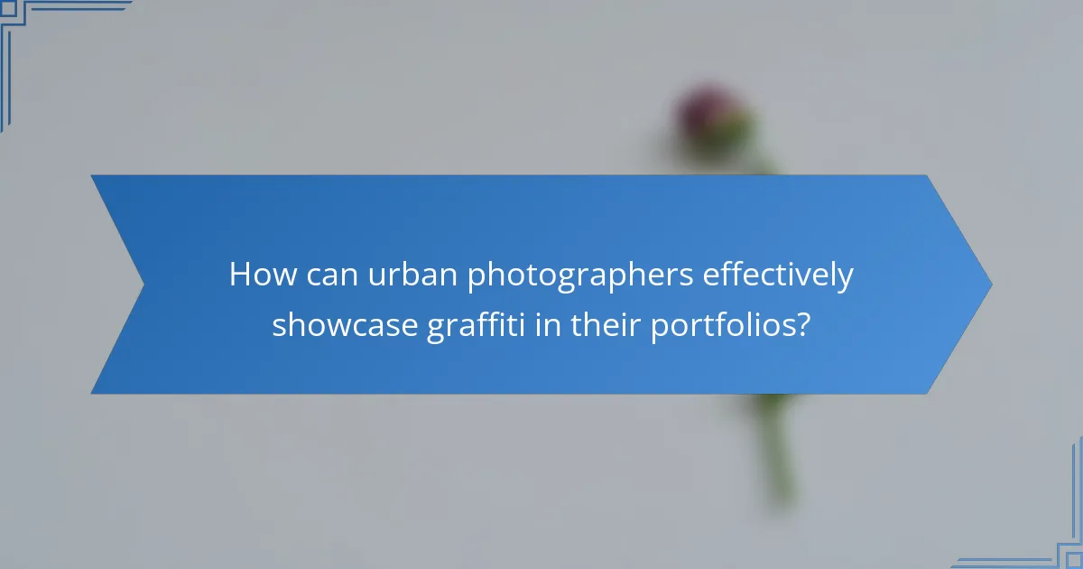 How can urban photographers effectively showcase graffiti in their portfolios?