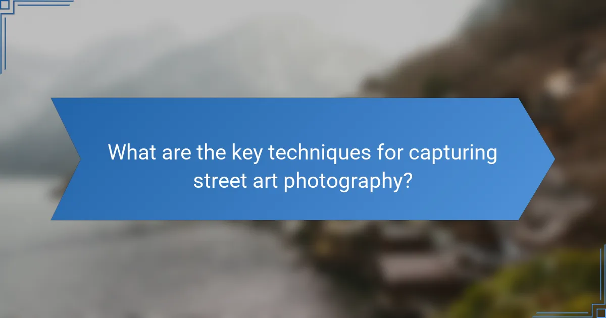 What are the key techniques for capturing street art photography?