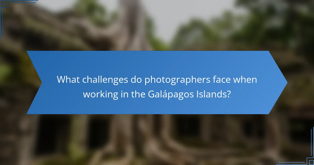 What challenges do photographers face when working in the Galápagos Islands?