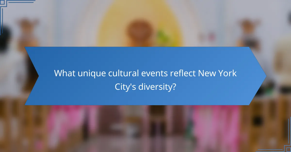What unique cultural events reflect New York City's diversity?