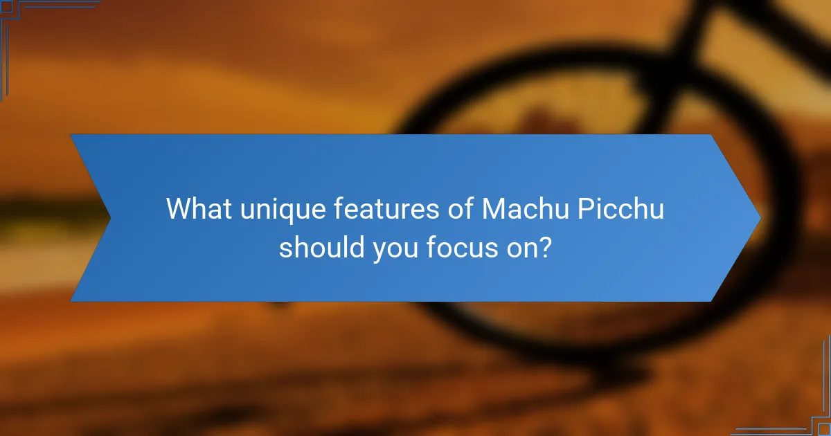 What unique features of Machu Picchu should you focus on?