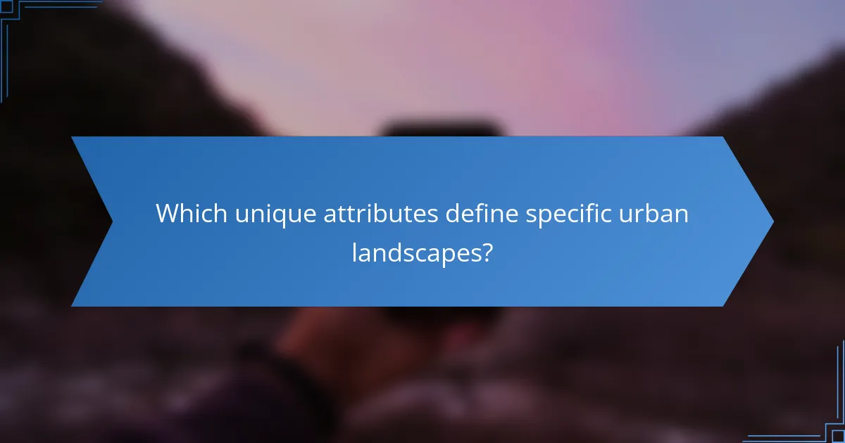 Which unique attributes define specific urban landscapes?