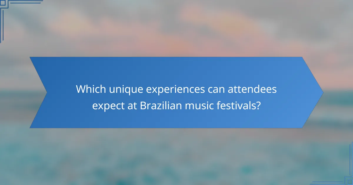 Which unique experiences can attendees expect at Brazilian music festivals?